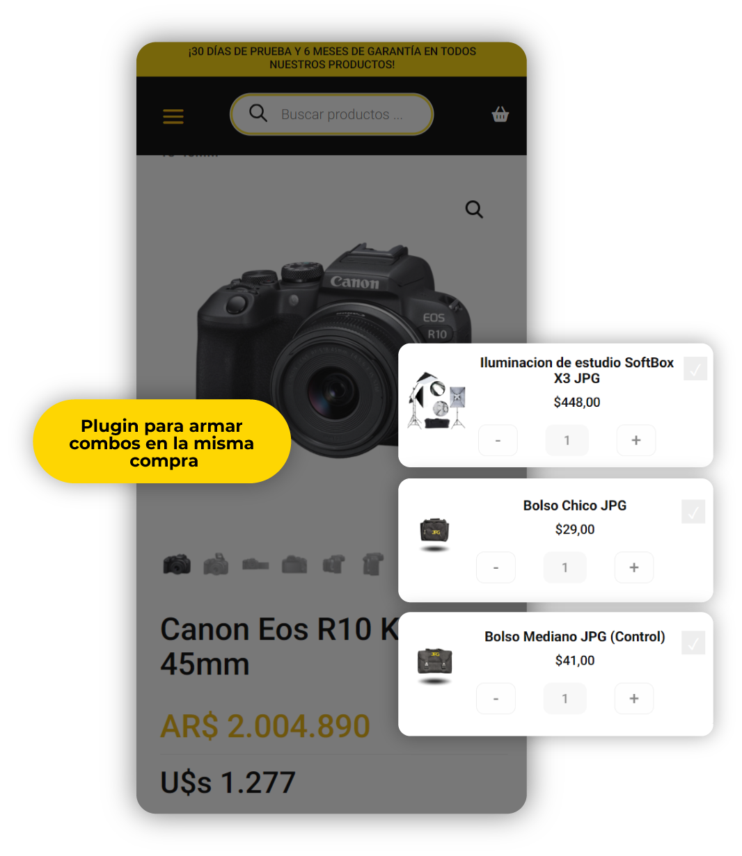 Combos y accesorios del e-commerce JPG