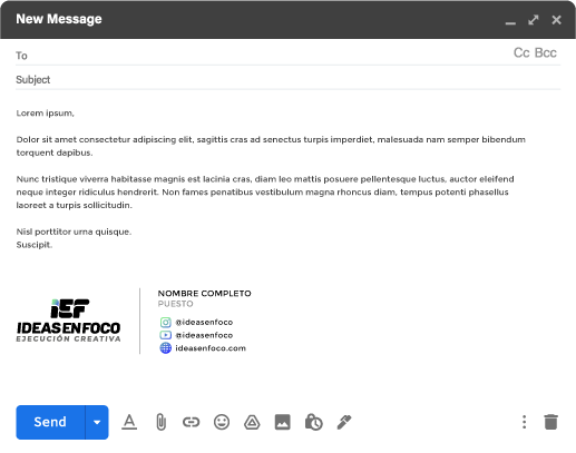 Diseño de firma institucional para correo electrónico